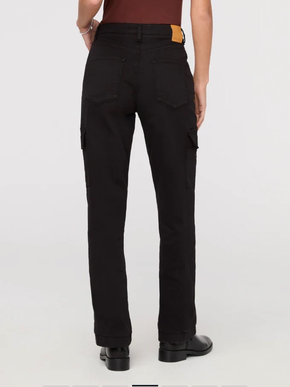 NWT Duer Du/er Women’s  LuxTwill Cargo Pants Black Cargo Straight-Leg - Picture 3 of 9
